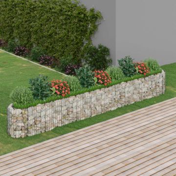 Габион повдигната леха, поцинковано желязо, 400x50x50 cм