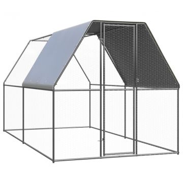 Птичарник на открито, 2x4x2 м, поцинкована стомана