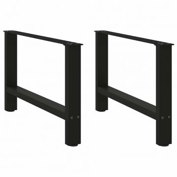 Крака за масичка за кафе черни 2 бр. 70x(42-43) cm стомана