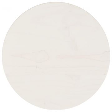 Плот за маса, бял, Ø30x2,5 см, бор масив