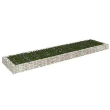 Габион повдигната леха, поцинкована стомана, 400x100x20 cм