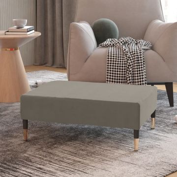 Табуретка Tymon, светлосива, 78x56x32 см, кадифе