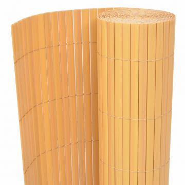 Двустранна градинска ограда, PVC, 150x300 см, жълта