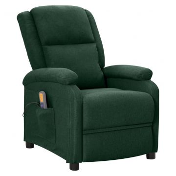 Wingback масажен наклоняем стол, тъмнозелен, текстил
