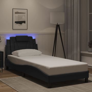 Рамка за легло Viana с LED без матрак черна 90x200 см