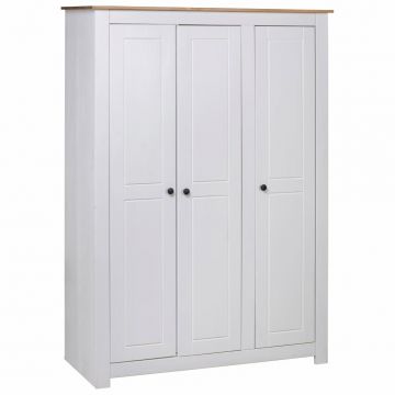 Гардероб с 3 врати, бял, 118x50x171,5 см, бор, Panama Range