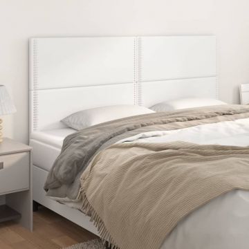 Горни табли за легло 4 бр бели 100x5x78/88 см Alanis, изкуствена кожа