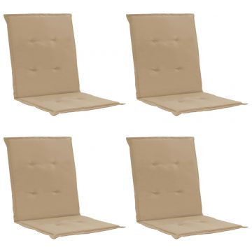 Възглавници за градински столове, 4 бр, бежови, 100x50x3 см