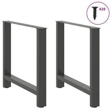 Крака за трапезна маса Антрацит 2 бр. 70x(72-73) cm Стомана