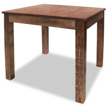 Трапезна маса от масивно регенерирано дърво, 82x80x76 cм