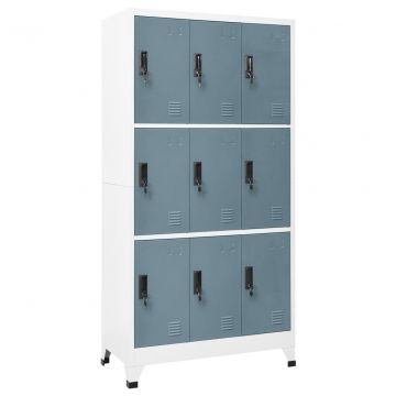 Заключващ се шкаф светлосиво и тъмносиво 90x45x180 см стомана Ariel