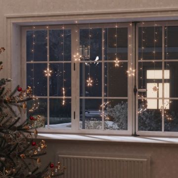 Светеща завеса звезди и луни с дистанционно 138 LED цветни