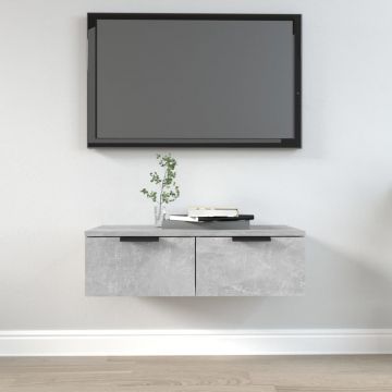 Стенен шкаф, бетонно сив, 68x30x20 см, инженерно дърво