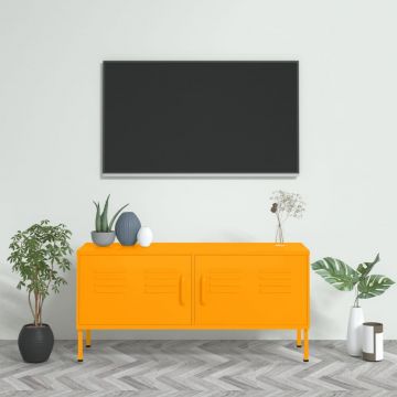 ТВ шкаф Luella, горчица жълто, 105x35x50 см, стомана