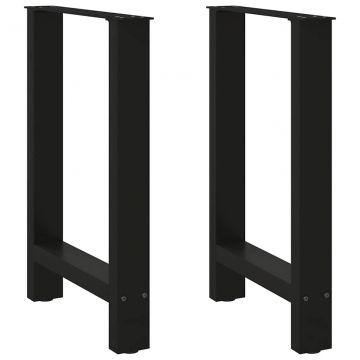 Крака за трапезна маса черни 2 бр. 50x(72-73) cm стомана