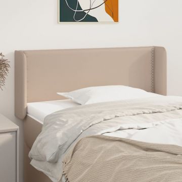 Горна табла за легло Isobella, капучино, 93x16x78/88 см, изкуствена кожа