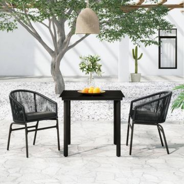 Градински трапезен комплект Truong, 3 части, сив