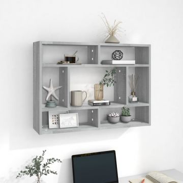 Стенен рафт, сив сонома, 75x16x55 см, инженерно дърво