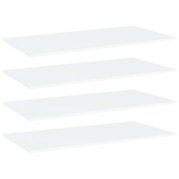 Рафтове за етажерка, 4 бр, бели, 80x20x1,5 см, ПДЧ