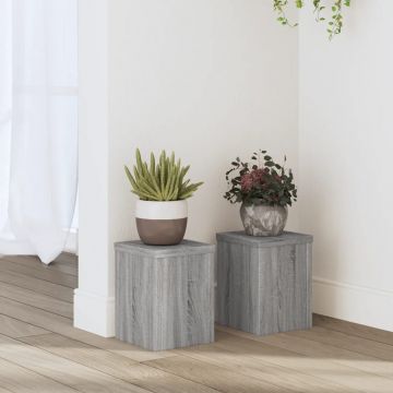 Стойки за растения 2 бр сив сонома 15x15x20 см инженерно дърво
