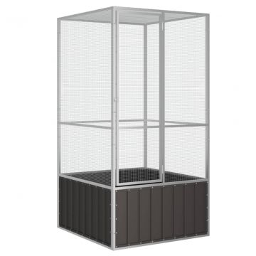 Клетка за птици антрацит 111x107x211,5 см поцинкована стомана