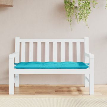Възглавница за градинска пейка тюркоаз 120x50x7 см текстил