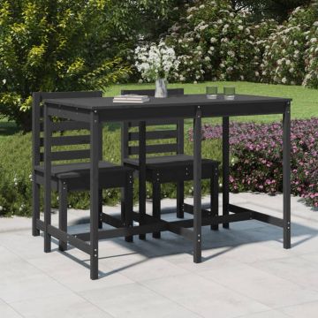 Градинска маса, сива, 159,5x82,5x110 см, борово дърво масив