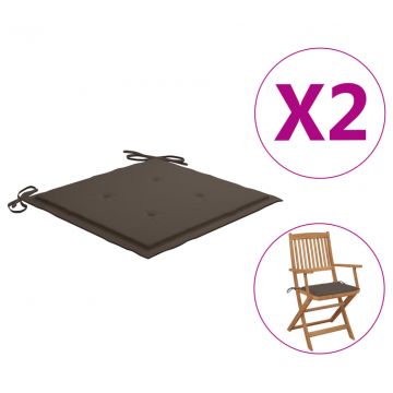 Възглавници за столове 2 бр таупе 40x40x3 см Оксфорд плат