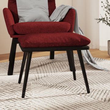 Табуретка виненочервена 45x29,5x39 см текстил и изкуствена кожа