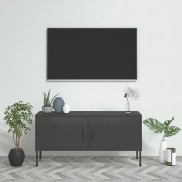 ТВ шкаф Petty, антрацит, 105x35x50 см, стомана