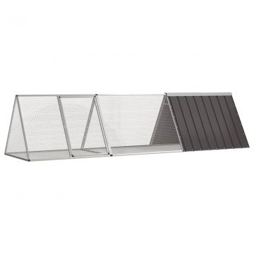 Клетка за зайци антрацит 302,5x80,5x71 см поцинкована стомана