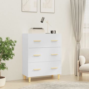 Сайдборд Wanda, бял гланц, 70x34x90 см, инженерно дърво