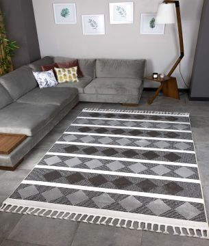 Килим за антре (80 x 300) 33084A - Сиво