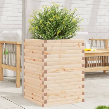 Градинска кашпа 50x50x68,5 см масивна борова дървесина