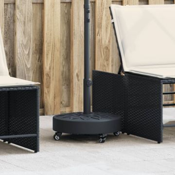 Основа за чадър с колелца за пръти Ø38/48 мм 27 кг кръгла