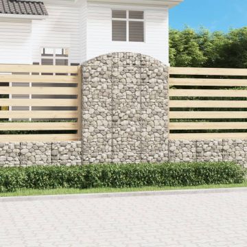 Дъговидна габионна кошница 150x50x200/220 см поцинковано желязо