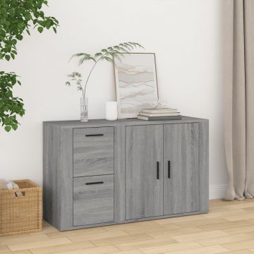 Сайдборд, сив сонома, 100x33x59,5 см, инженерно дърво
