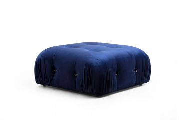 Tuffet Bubble Pouffe - Velvet Синьо