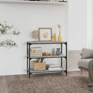 Библиотека сив сонома 80x33x70,5 см инженерно дърво и стомана