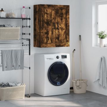 Стенен шкаф опушен дъб 69,5x34x90 см инженерно дърво