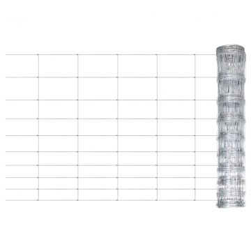 Градинска ограда, поцинкована стомана, сребриста, 50x1 м