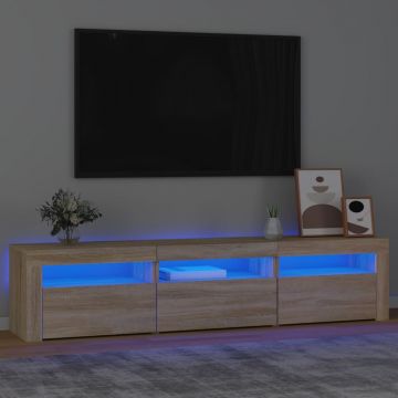 ТВ шкаф с LED осветление Dixon, дъб сонома, 180x35x40 см