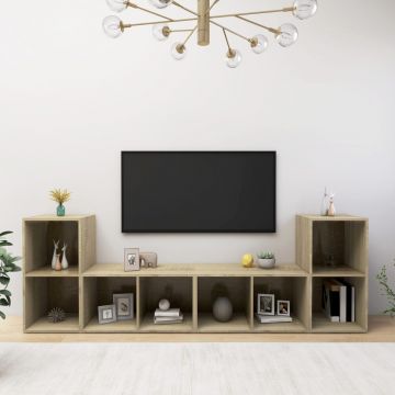 ТВ шкафове, 4 бр, дъб сонома, 72x35x36,5 см, инженерно дърво