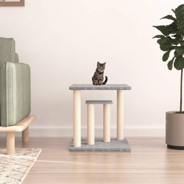 Котешки драскалки с платформи, светлосив, 50 см