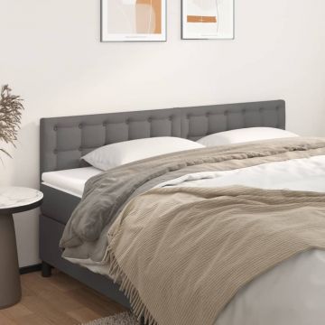 Горни табли за легло 2 бр сиви 90x5x78/88 см Linda, изкуствена кожа