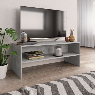 ТВ шкаф, бетонно сив, 100x40x40 см, инженерно дърво