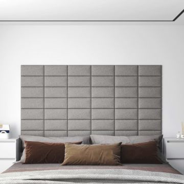 Стенни панели Davenport, 12 бр, светлосиви, 30x15 см, плат, 0,54 м²