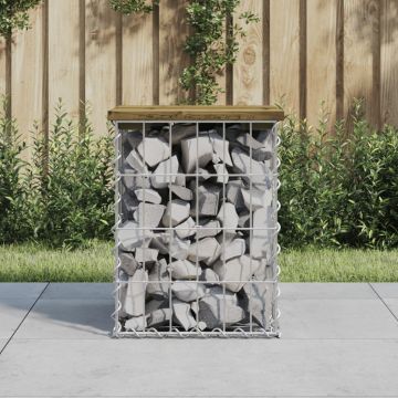 Градинска пейка габионен дизайн 33x31x42 см импрегниран бор
