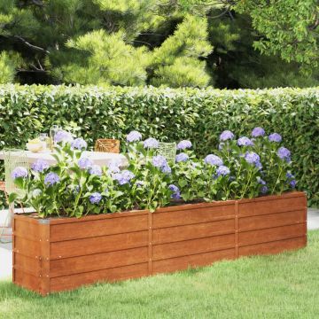 Градинска повдигната леха ръждив 240x40x45 см кортенова стомана