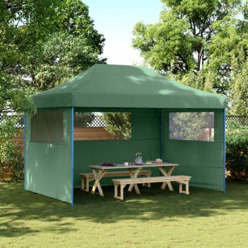 Сгъваема парти шатра pop-up с 3 странични стени зелена